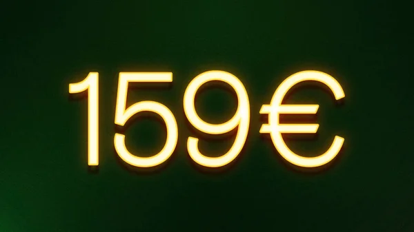 Золотой Светлый Символ Цены 159 Евро Темном Фоне — стоковое фото