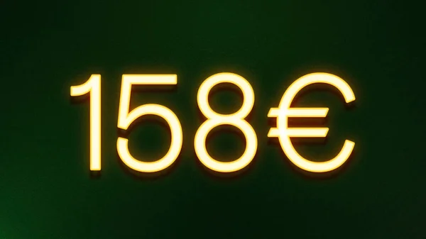 Золотий Світловий Символ Ціни 158 Євро Темному Фоні — стокове фото