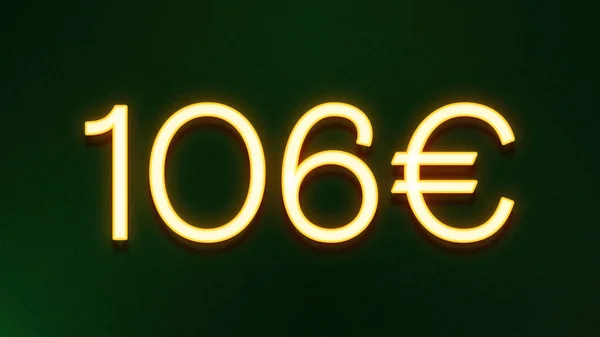 Golden Light Symbol 106 Euros Price Icon Dark Background — Stock Photo, Image