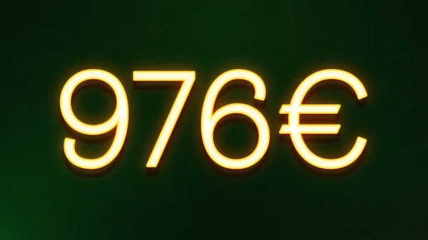 Χρυσό Σύμβολο Φωτός Του Εικονιδίου Τιμή 976 Ευρώ Σκούρο Φόντο — Φωτογραφία Αρχείου