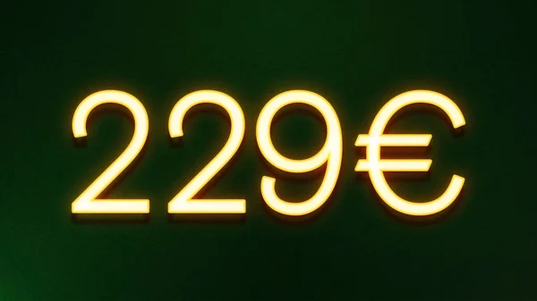 Χρυσό Σύμβολο Φωτός Της Τιμής 229 Ευρώ Εικονίδιο Σκούρο Φόντο — Φωτογραφία Αρχείου