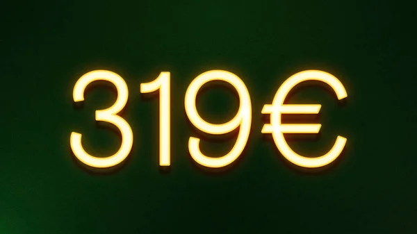 Simbolo Luce Dorata 319 Euro Prezzo Icona Sfondo Scuro — Foto Stock