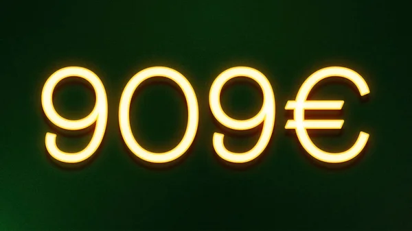 Symbole Lumière Dorée 909 Euros Icône Prix Sur Fond Sombre — Photo