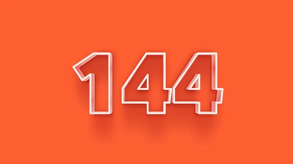 Ilustracja Numeru 144 Pomarańczowym Tle — Zdjęcie stockowe