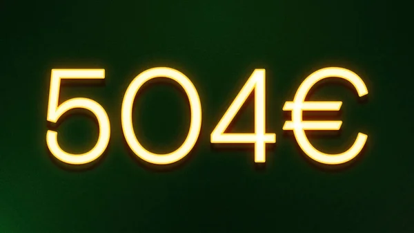 暗い背景に504ユーロの価格アイコンの黄金の光のシンボル — ストック写真