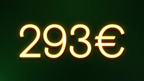 Symbole Lumineux Doré 293 Euros Icône Prix Sur Fond Sombre — Photo