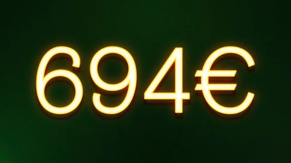 Zlatý Symbol Světla 694 Eur Cena Ikona Tmavém Pozadí — Stock fotografie