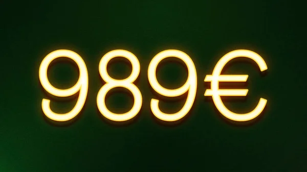 Golden Light Symbol 989 Euros Price Icon Dark Background — Stock Photo, Image