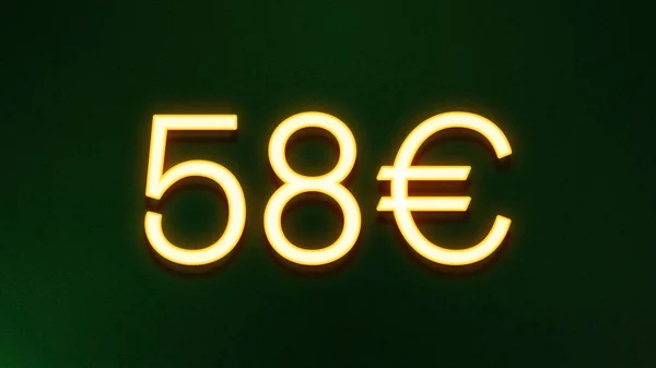 Golden Light Symbol Euros Price Icon Dark Background — Stock Photo, Image