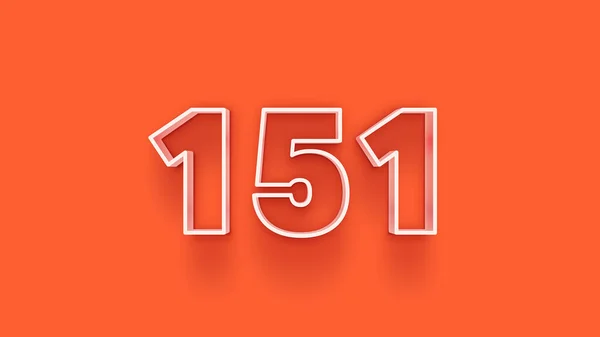 Απεικόνιση Του 151 Αριθμό Πορτοκαλί Φόντο — Φωτογραφία Αρχείου