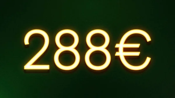 Χρυσό Σύμβολο Φωτός 288 Ευρώ Εικονίδιο Τιμής Σκούρο Φόντο — Φωτογραφία Αρχείου