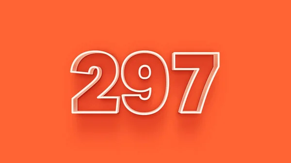 Abbildung Der 297 Zahl Auf Orangefarbenem Hintergrund — Stockfoto