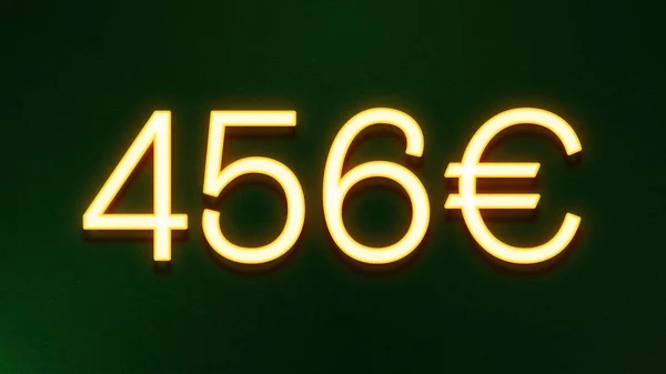 Símbolo Luz Dourada 456 Euros Ícone Preço Fundo Escuro — Fotografia de Stock
