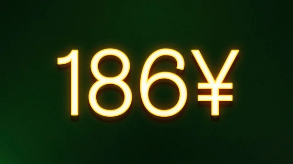 Золотий Світловий Символ 186 Юанів Ціна Значок Темному Фоні — стокове фото