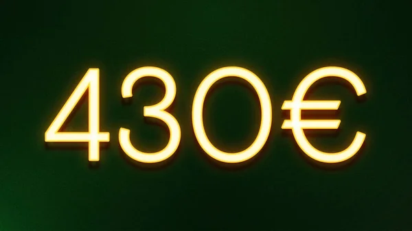 Goldenes Lichtsymbol Für 430 Euro Preis Auf Dunklem Hintergrund — Stockfoto