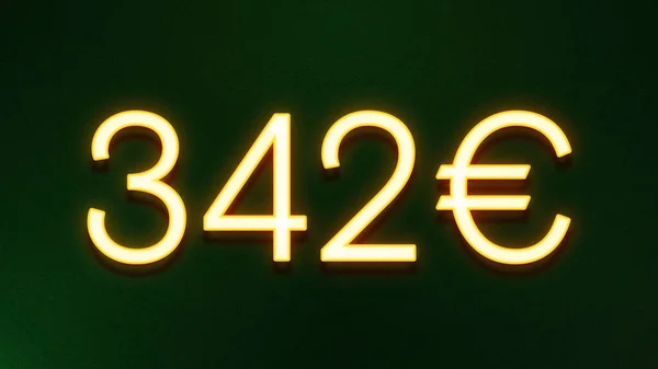 暗色底色342欧元价格图标的金光符号 — 图库照片