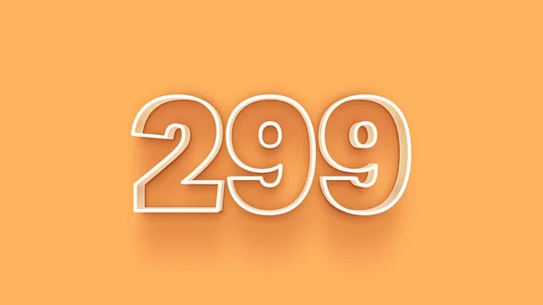 Abbildung Der 299 Zahl Auf Gelbem Hintergrund — Stockfoto