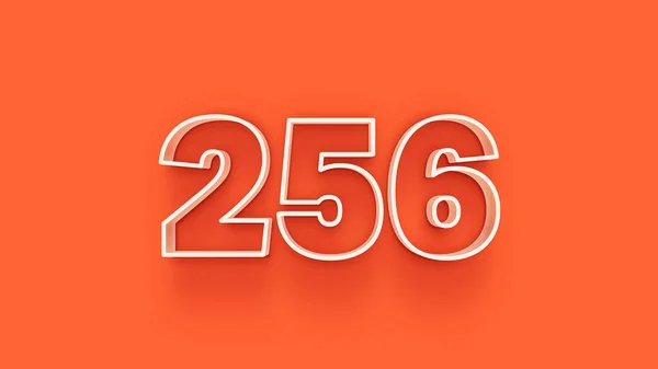 Abbildung Der 256 Zahl Auf Orangefarbenem Hintergrund — Stockfoto