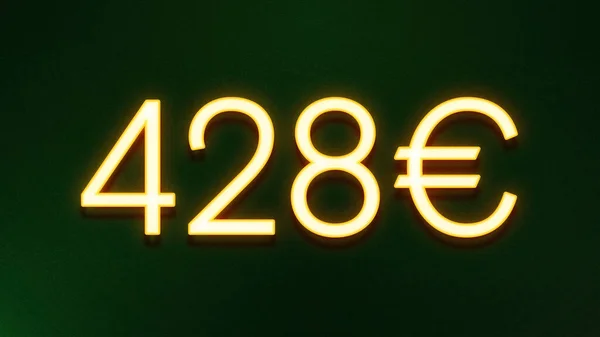 暗色背景下428欧元价格图标的金光符号 — 图库照片