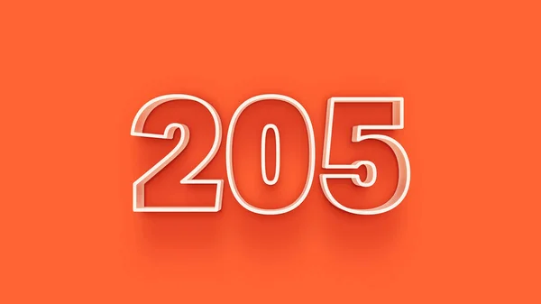 Abbildung Der Zahl 205 Auf Orangefarbenem Hintergrund — Stockfoto