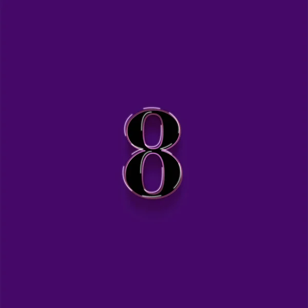 紫色の背景に3D 8の数字のイラスト — ストック写真