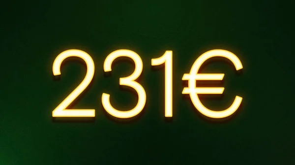Золотий Світловий Символ Ціни 231 Євро Темному Фоні — стокове фото