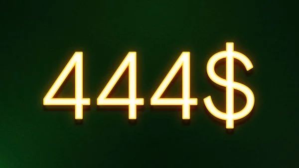 Símbolo Luz Dourada 444 Dólares Ícone Preço Fundo Escuro — Fotografia de Stock