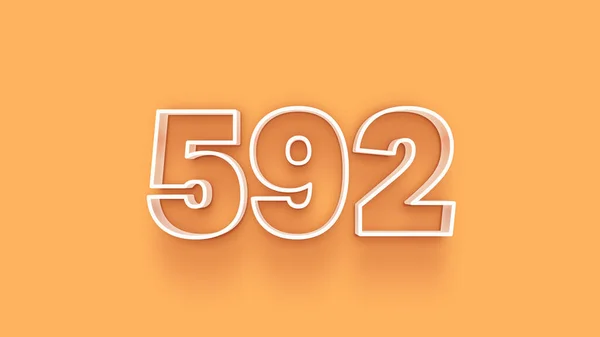 Απεικόνιση Του 592 Αριθμό Κίτρινο Φόντο — Φωτογραφία Αρχείου