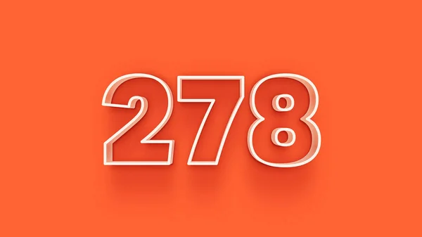 橙色背景上的3D 278数字的说明 — 图库照片