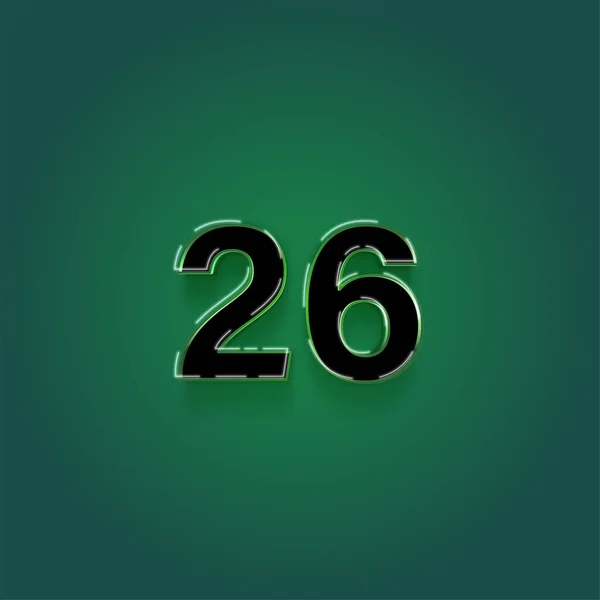 绿色背景上3D 26数字的图解 — 图库照片