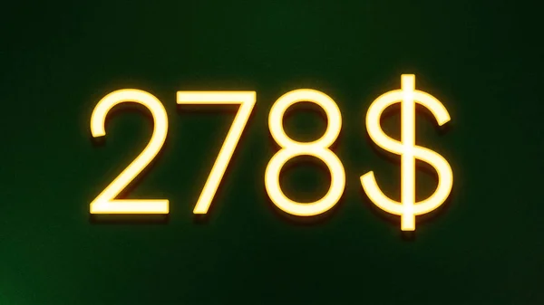 Gyllene Ljus Symbol För 278 Dollar Prisikon Mörk Bakgrund — Stockfoto
