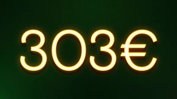 Simbolo Luce Dorata 303 Euro Prezzo Icona Sfondo Scuro — Foto Stock