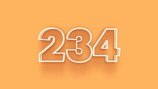 Abbildung Der 234 Zahl Auf Gelbem Hintergrund — Stockfoto