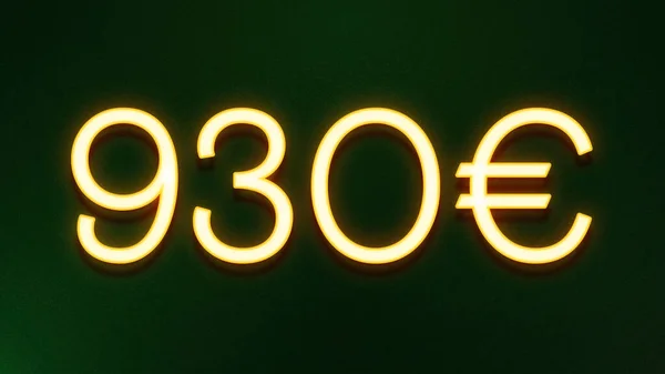 Golden Light Symbol 930 Euros Price Icon Dark Background — Stock Photo, Image
