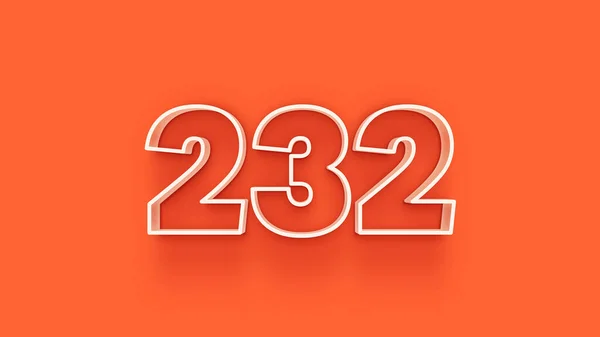 Illustratie Van 232 Nummer Oranje Achtergrond — Stockfoto