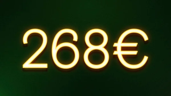暗色背景268欧元价格图标的金光符号 — 图库照片