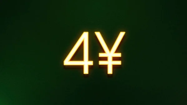 Goldenes Licht Symbol Von Yuan Preis Symbol Auf Dunklem Hintergrund — Stockfoto