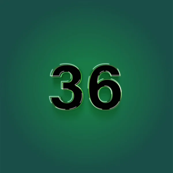 緑の背景に3D 36番の数字のイラスト — ストック写真