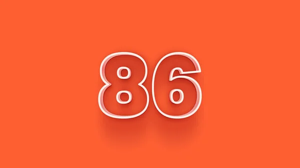 橙色背景上的3D 86数字图解 — 图库照片