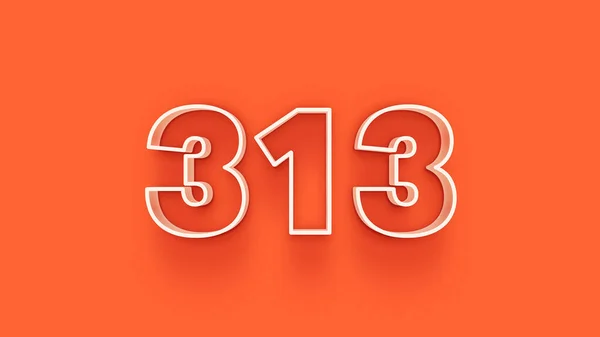 Illustrazione 313 Numero Sfondo Arancione — Foto Stock
