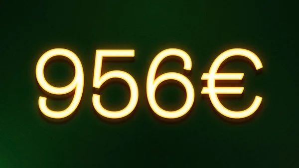Gouden Lichtsymbool Van 956 Euro Prijspictogram Donkere Achtergrond — Stockfoto