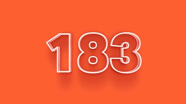 183 Szám Illusztrálása Narancssárga Alapon — Stock Fotó