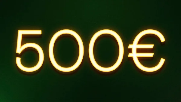 Símbolo Luz Dorada 500 Euros Icono Precio Sobre Fondo Oscuro —  Fotos de Stock