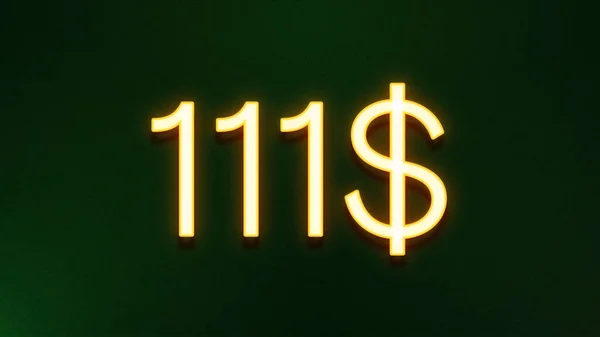 Χρυσό Σύμβολο Φωτός Του 111 Δολάρια Εικονίδιο Τιμή Σκούρο Φόντο — Φωτογραφία Αρχείου