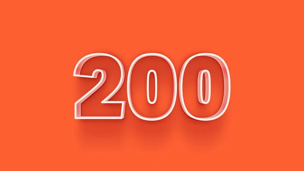 Illustrazione 200 Numero Sfondo Arancione — Foto Stock