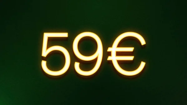 Golden Light Symbol Euros Price Icon Dark Background — Stock Photo, Image