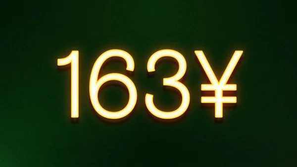暗い背景に163元の価格アイコンの黄金の光のシンボル — ストック写真
