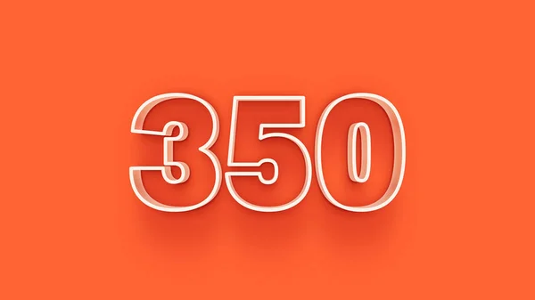 Ilustração 350 Número Fundo Laranja — Fotografia de Stock