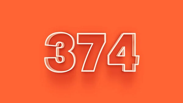 Abbildung Der 374 Zahl Auf Orangefarbenem Hintergrund — Stockfoto