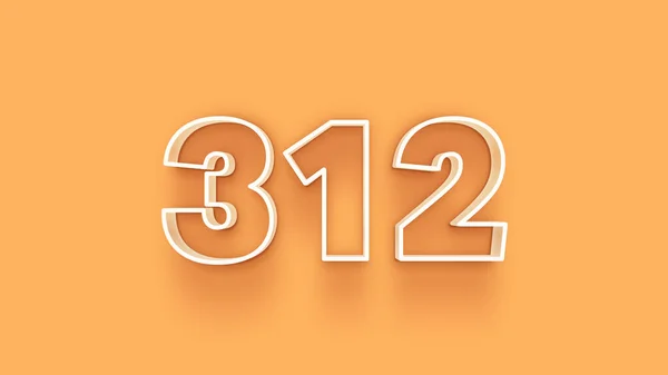 Abbildung Der 312 Zahl Auf Gelbem Hintergrund — Stockfoto